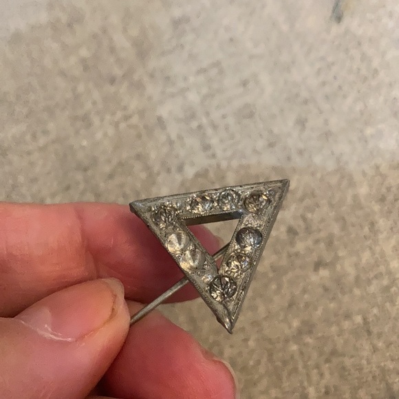 Two antique marcasite and crystal paste stick pins 1920s or maybe even earlier. - Picture 2 of 7